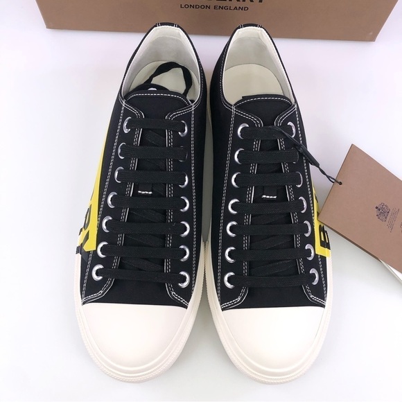 Burberry Mens Larkhall Stripe Classic Side Logo Sneaker Black Shoes - Picture 5 of 9